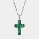 Virelle-Virelle | Damesketting – Edelsteen kruis-hanger, fijn schakelketting