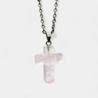 Virelle-Virelle | Damesketting – Edelsteen kruis-hanger, fijn schakelketting