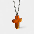 Virelle-Virelle | Damesketting – Edelsteen kruis-hanger, fijn schakelketting