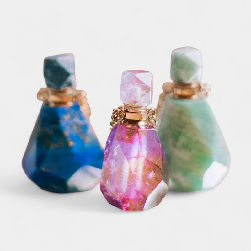 Virelle-Virelle | Damesketting – Kristallen parfumflesje-hanger, fijne schakelketting