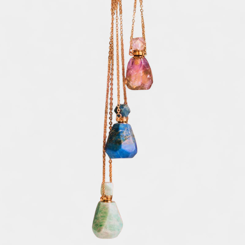 Virelle-Virelle | Damesketting – Kristallen parfumflesje-hanger, fijne schakelketting