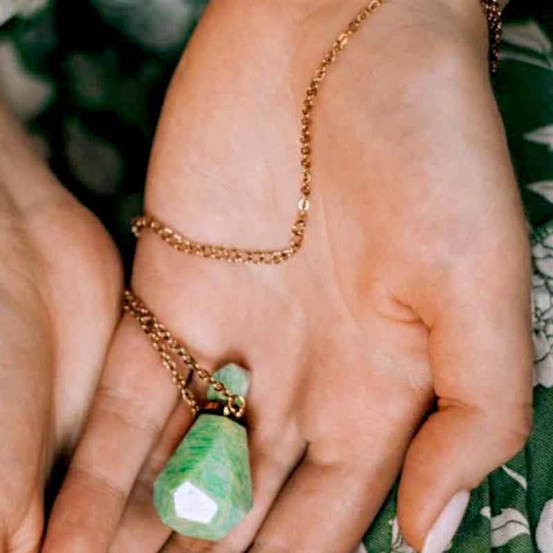 Virelle-Virelle | Damesketting – Kristallen parfumflesje-hanger, fijne schakelketting