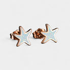 Virelle-Virelle | Damesoorbellen – Blauw opaal zeester-inleg, zilveren post