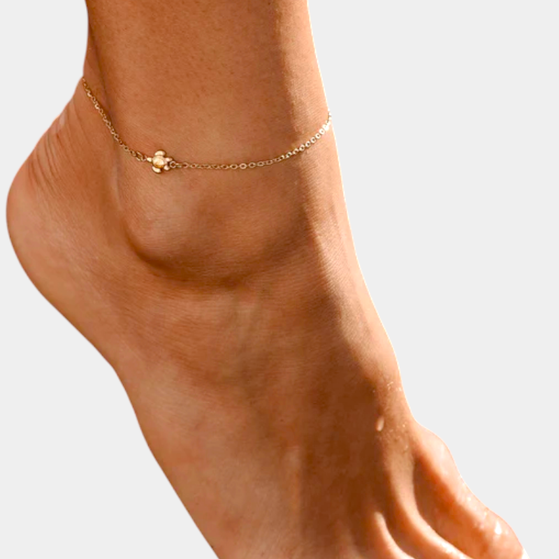 Virelle-Virelle | Enkelband – Sierlijke schildpad-hanger, verstelbare ketting