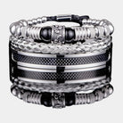 Virelle-Virelle | Heren Armband – Roestvrij staal, Vintage ontwerp, Tijgeroog kralen, Set van drie