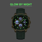 Virelle-Virelle | Heren Horloge - Kalfsleer,Dubbele Display, Kwarts