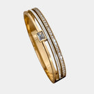 Virelle-Virelle | Unisex Armband – Roestvrij staal, Brede manchet, Ingelegde details