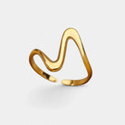 Virelle-Virelle | Unisex Ring – Goud Verguld Roestvrij Staal, Trendy Golfvorm, Licht Luxe Stijl