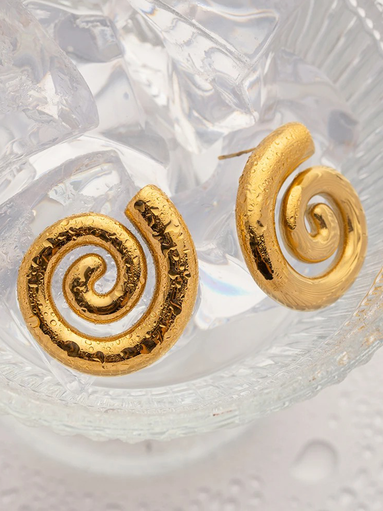 Ymke Glossy Spiral Oorbellen Goud