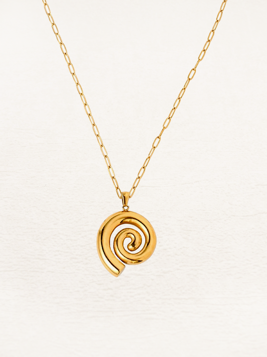 Ymke Glossy Spiral Paperclip Ketting Goud