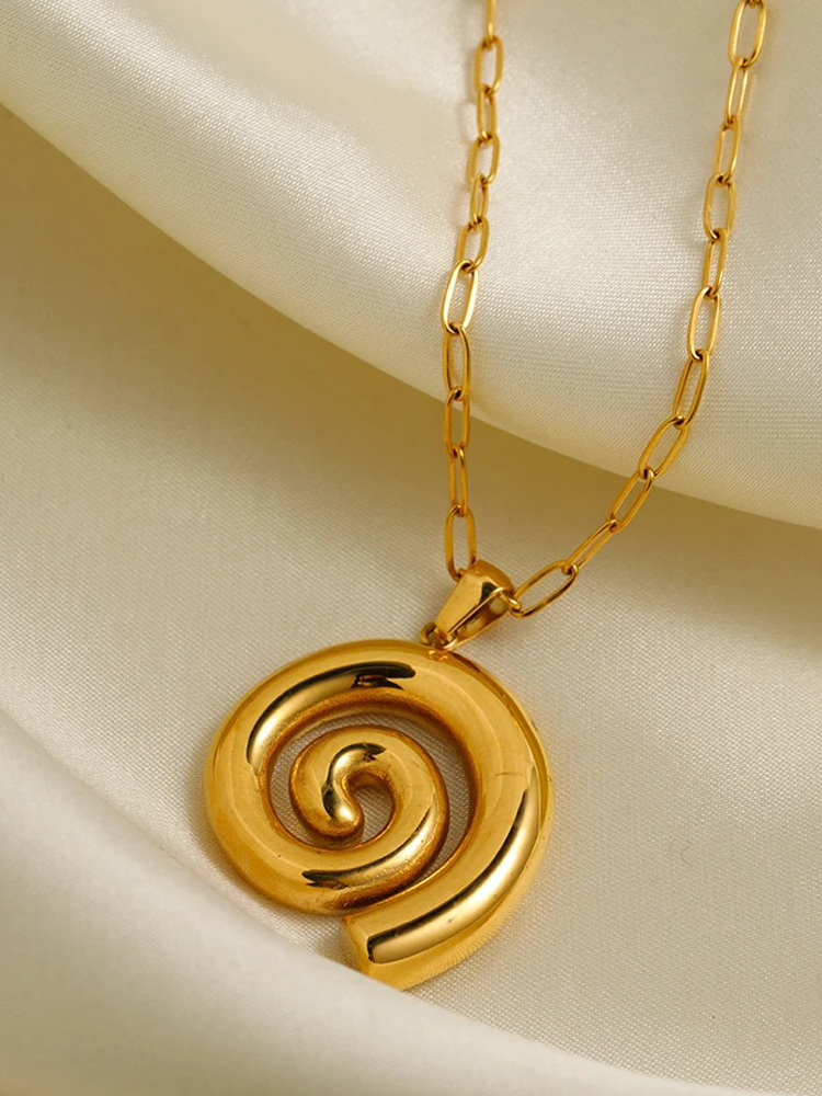 Ymke Glossy Spiral Paperclip Ketting Goud