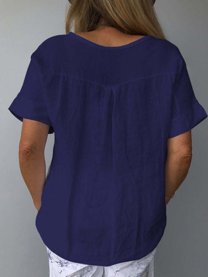Virelle Linnen Top – Linnen blouse met korte mouwen voor dames