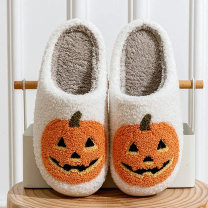 Jenny Halloween Zachte Pantoffels Dames Met Pompoen Print