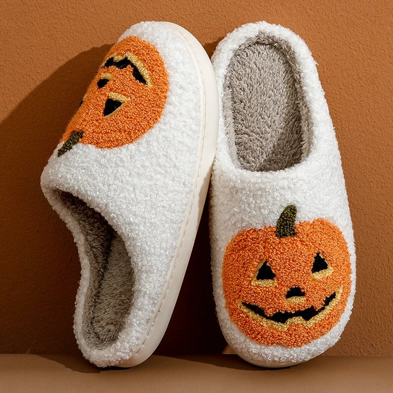 Jenny Halloween Zachte Pantoffels Dames Met Pompoen Print