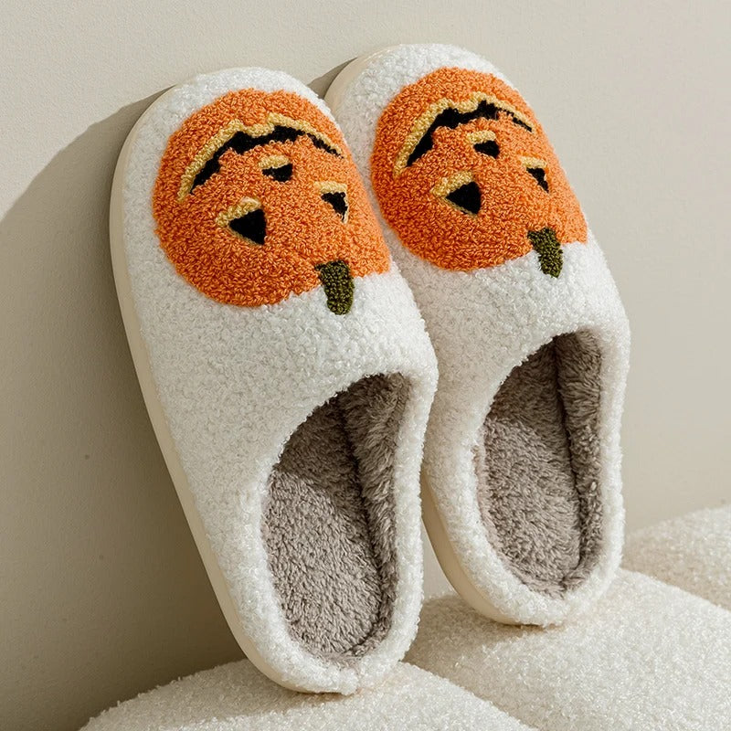 Jenny Halloween Zachte Pantoffels Dames Met Pompoen Print