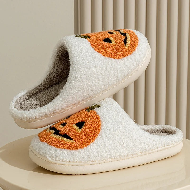 Jenny Halloween Zachte Pantoffels Dames Met Pompoen Print