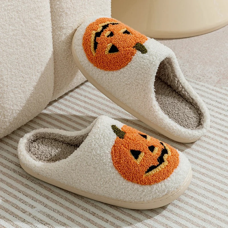 Jenny Halloween Zachte Pantoffels Dames Met Pompoen Print