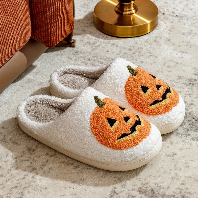 Jenny Halloween Zachte Pantoffels Dames Met Pompoen Print