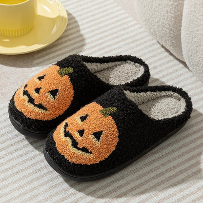 Jenny Halloween Zachte Pantoffels Dames Met Pompoen Print